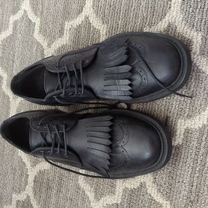 Italian leather laced loafers